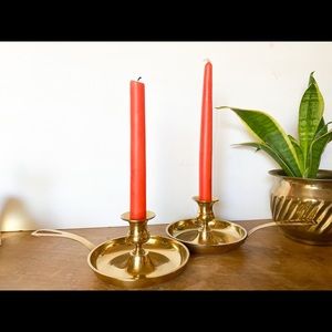 Brass candleholders